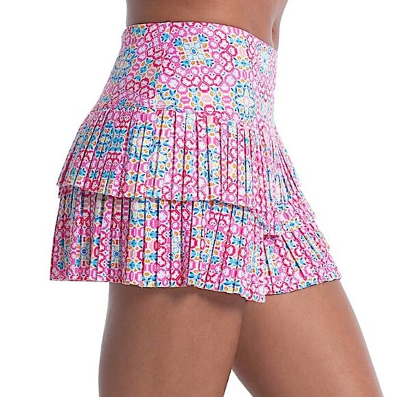 Lucky In Love Women's Pleated Scallop Tennis Pickleball Layered Skort - X-Large - Picture 4 of 13